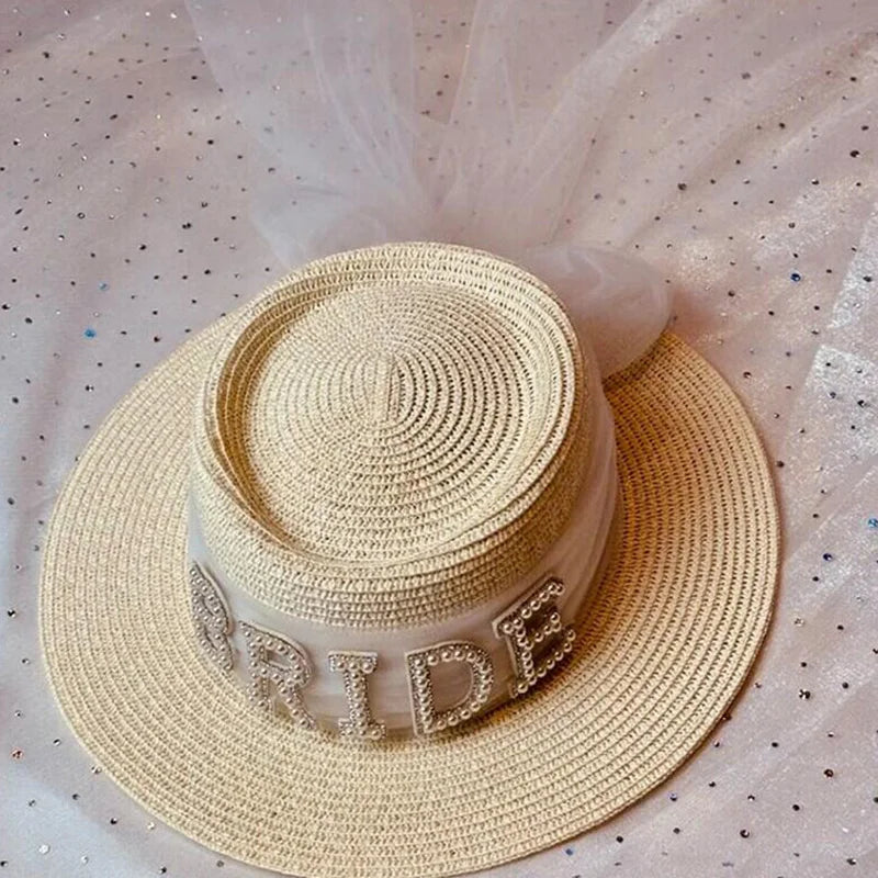 Bride Straw Hat | Bachelorette Beach Bridal Shower Party Gift
