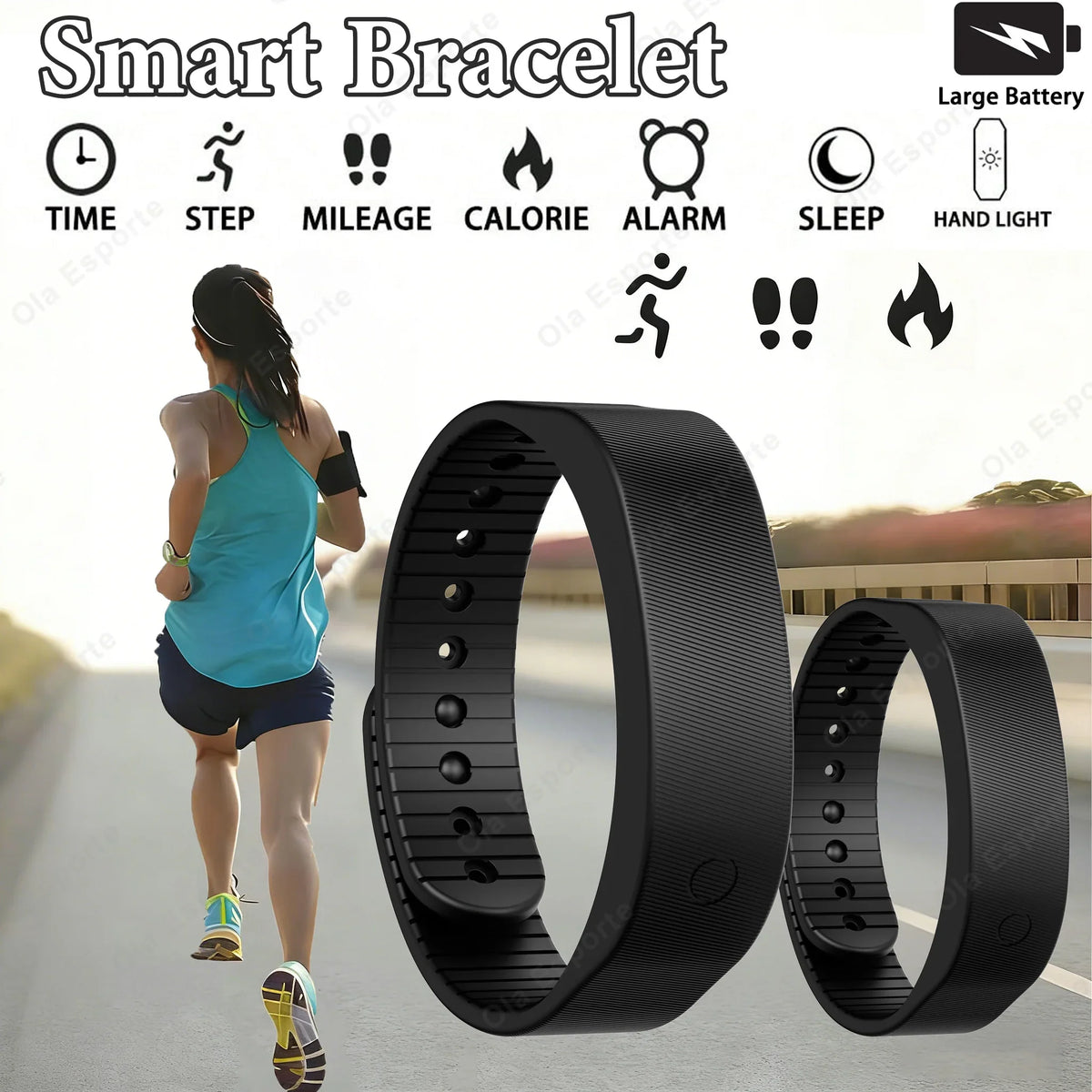 LED Digital Alarm Clock Watch Adjustable Snooze-proof Bracelet