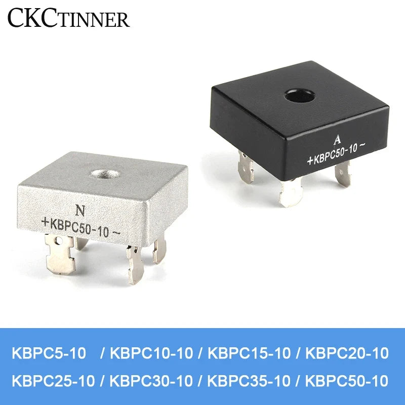 2PCS KBPC Bridge Rectifier – Single Phase Diode Metal Case