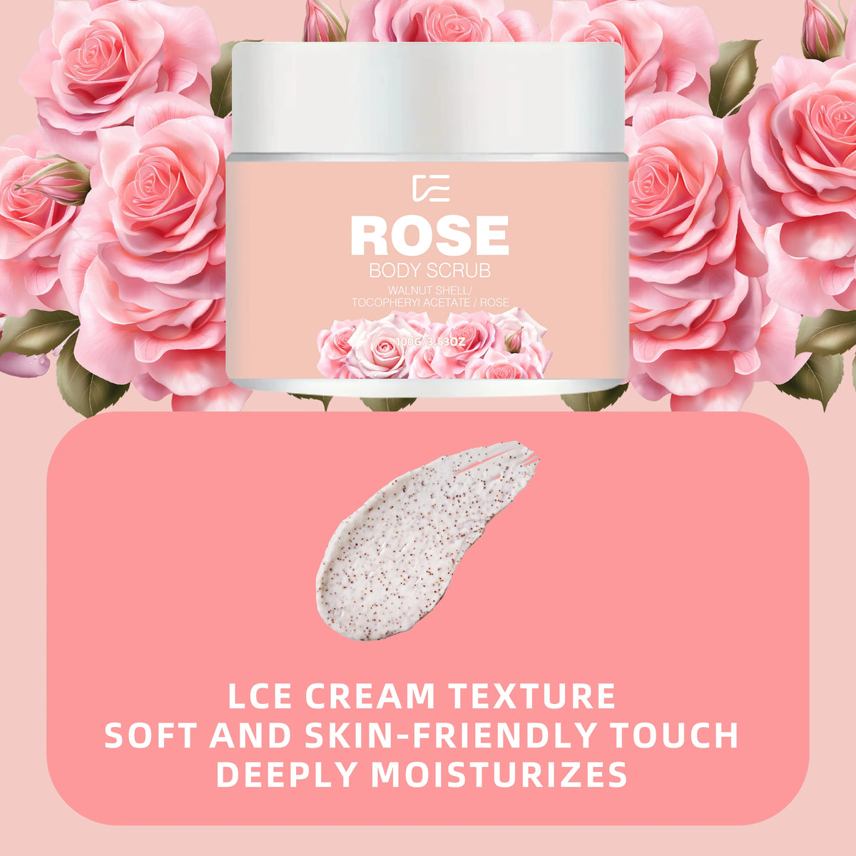 veérenae Rose & Walnut Body Scrub – All Skin Types