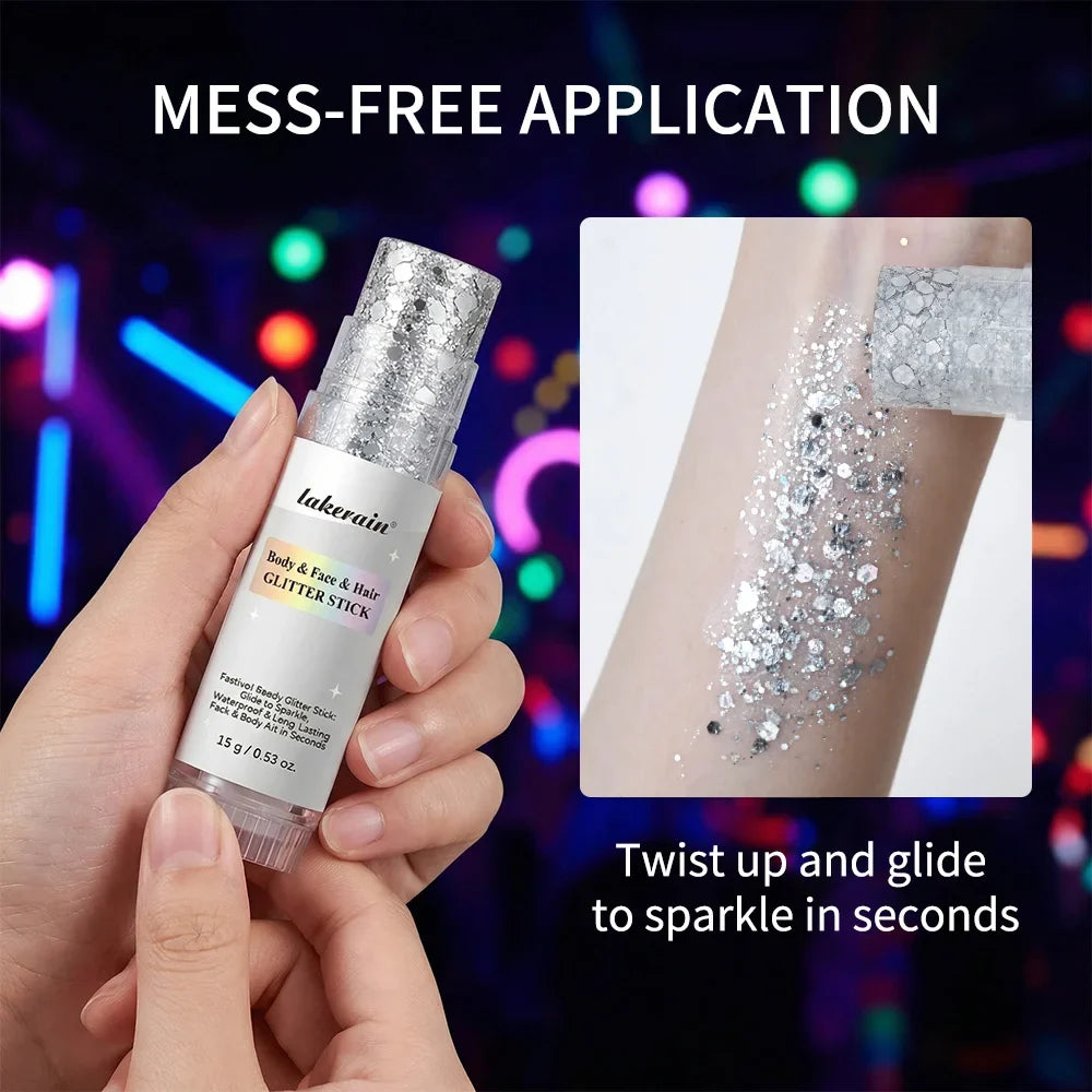 Glitter Gel Stick Highlighter – Pearl Sequin Face & Body Shimmer