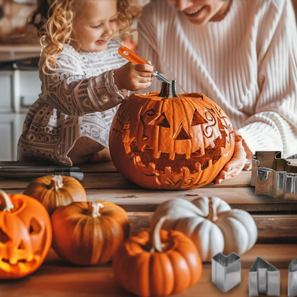 Halloween Pumpkin Carving Kit – Safe Stainless Steel Tools for Kids