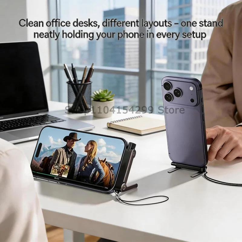 240W USB-C Flat Cable with Foldable Phone Stand Holder