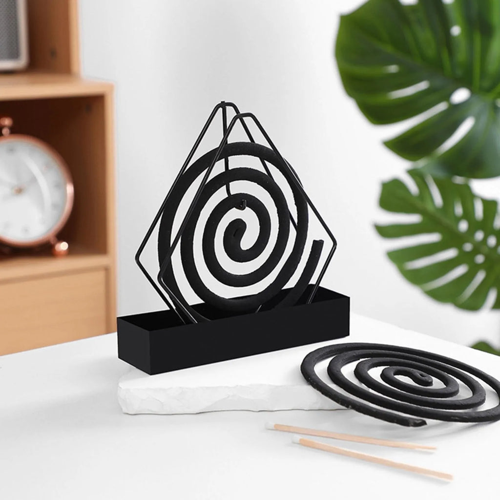 Flower Shape Mosquito Coil Holder with Tray – Iron Rack