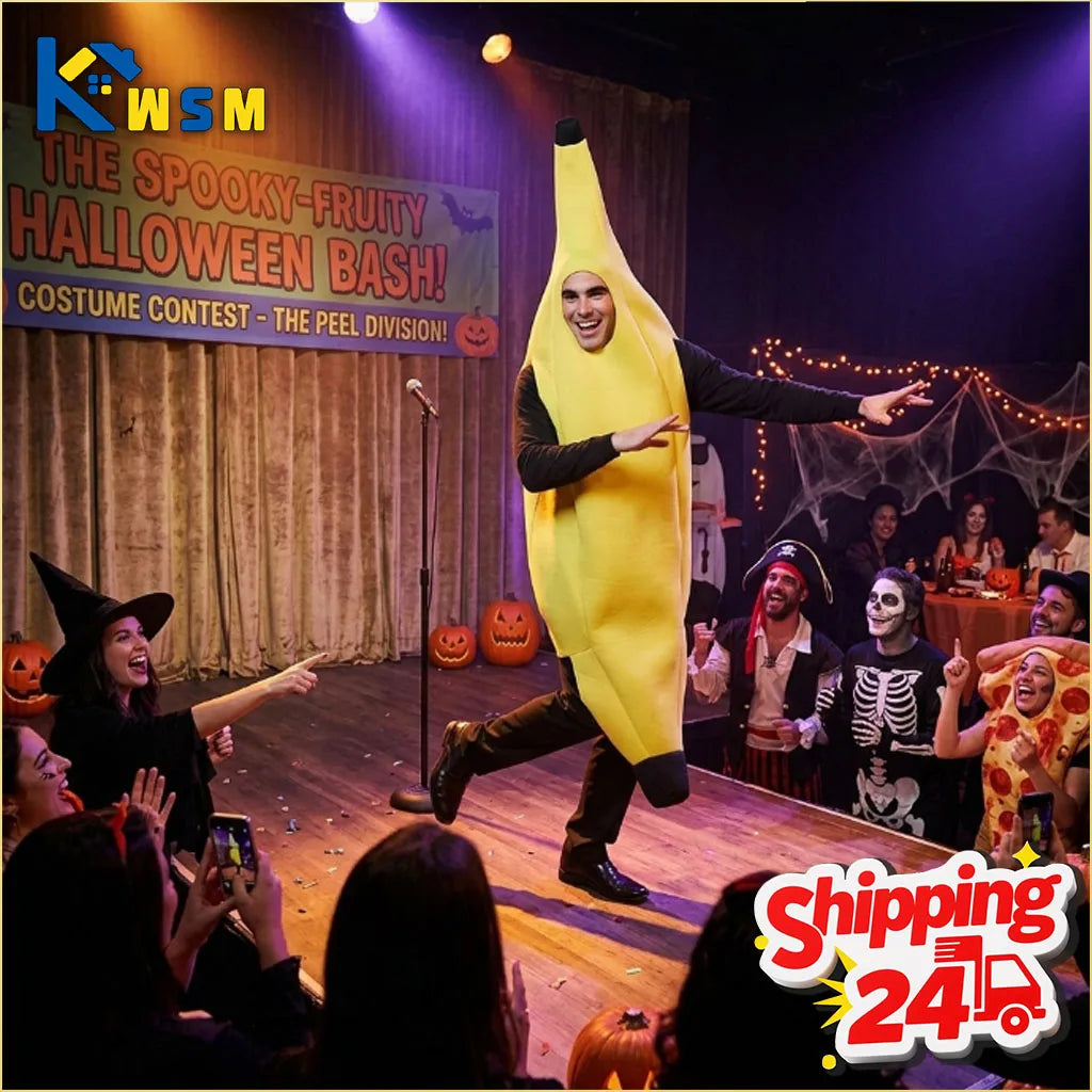 Banana Costume Adults & Kids – Funny Halloween Cosplay Suit