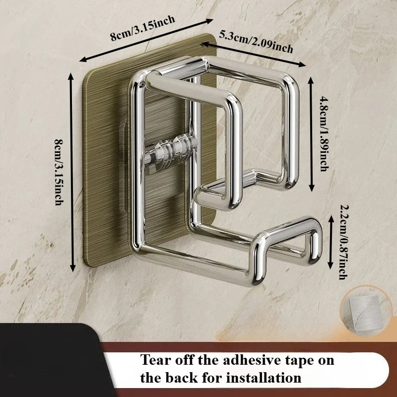 2-Pack No-Drill Wall-Mounted Hooks – Bathroom & Kitchen Storage