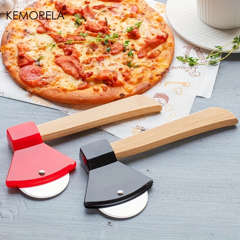 KEMORELA Pizza Cutter Axe – Stainless Steel & Wooden Handle