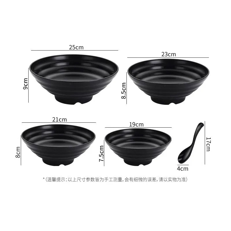 Thickened Plastic Ramen Bowl – Anti-Slip Noodle & Salad Bowl