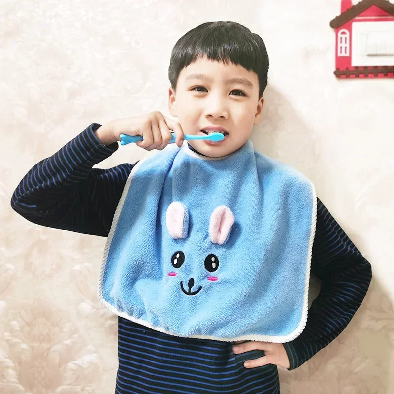 Kids Soft Cotton Bibs & Face Towels | Cartoon, Ages 1–8