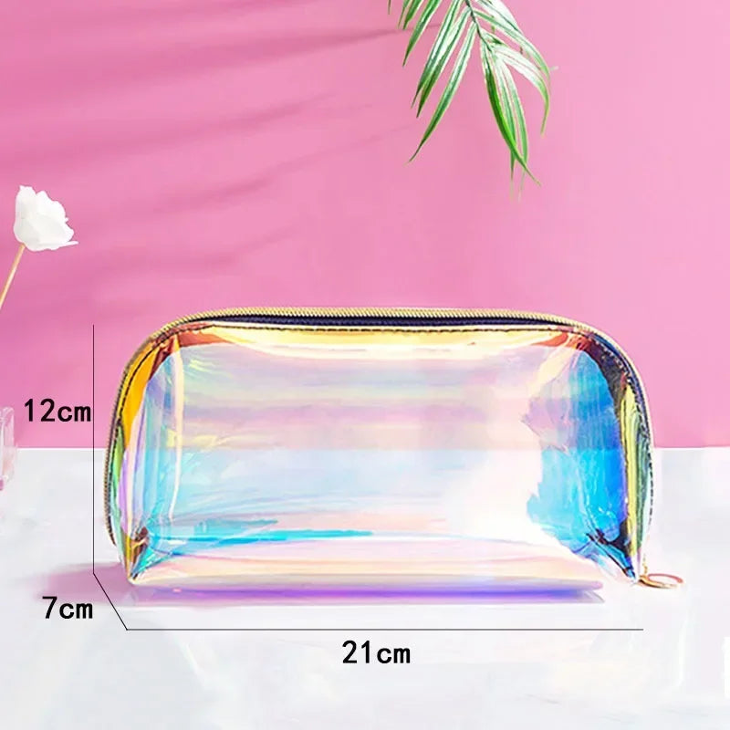 PVC Transparent Laser Cosmetic Bag | Mini Jelly Makeup Organizer