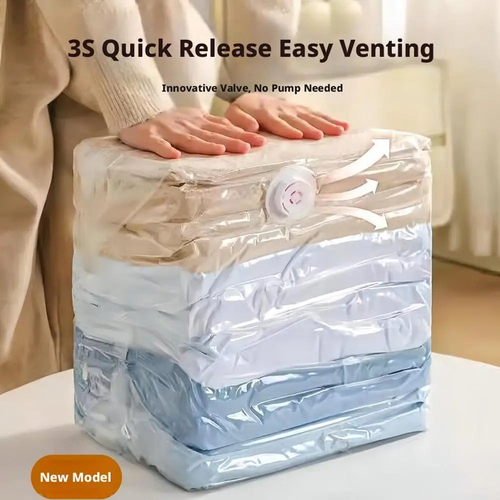 Pump-Free Vacuum Storage Bags for Clothes & Quilts | S–XL