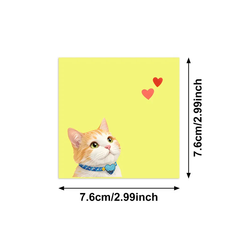 Macaron Cat Sticky Notes – Kawaii Memo Pads 50 Sheets