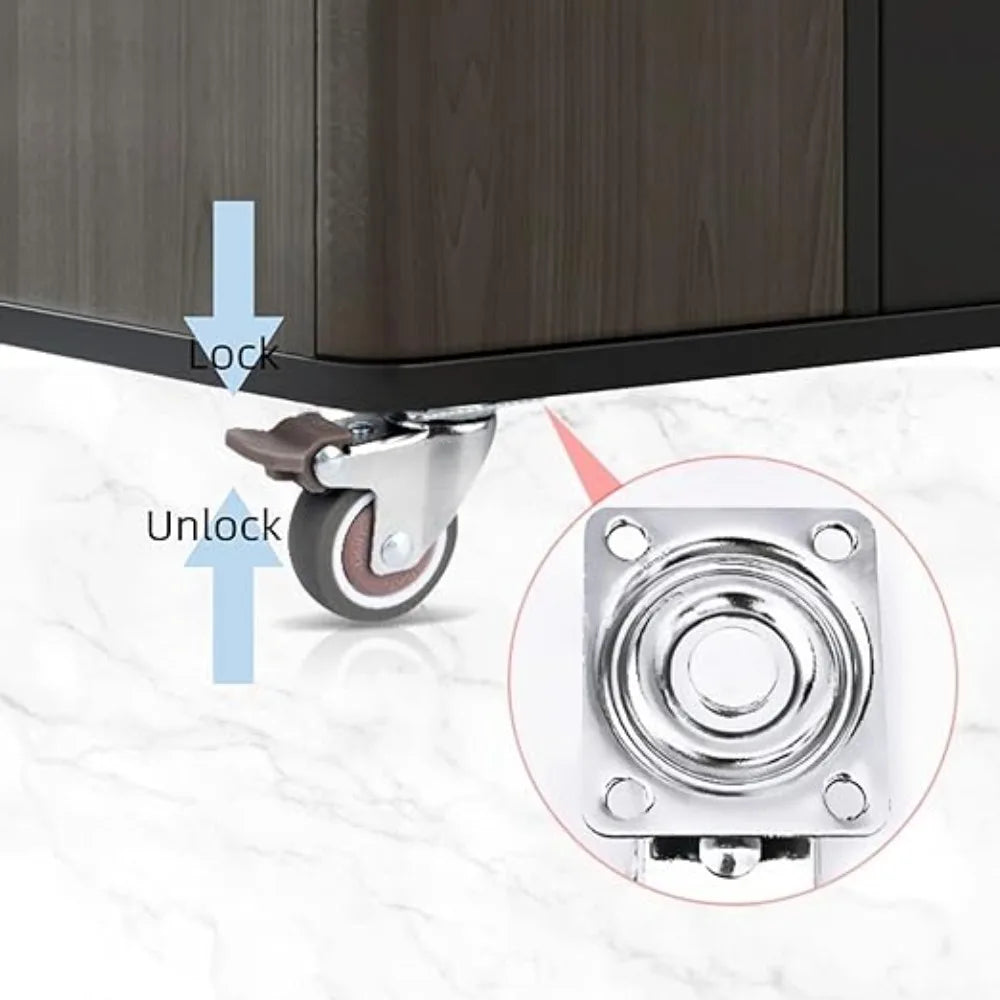 4-Pack Swivel Furniture Caster Wheels – Soft Rubber 1–2 Inch