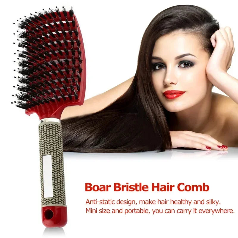 Women's Detangling Hair Brush – Nylon Bristle Scalp Massager