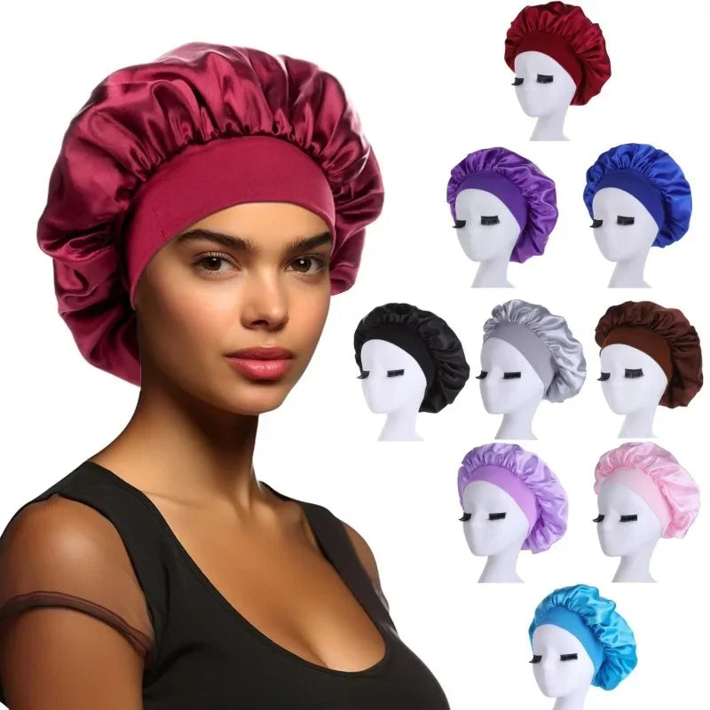 Women's Satin Sleep Bonnet – Adjustable Double Layer Night Cap