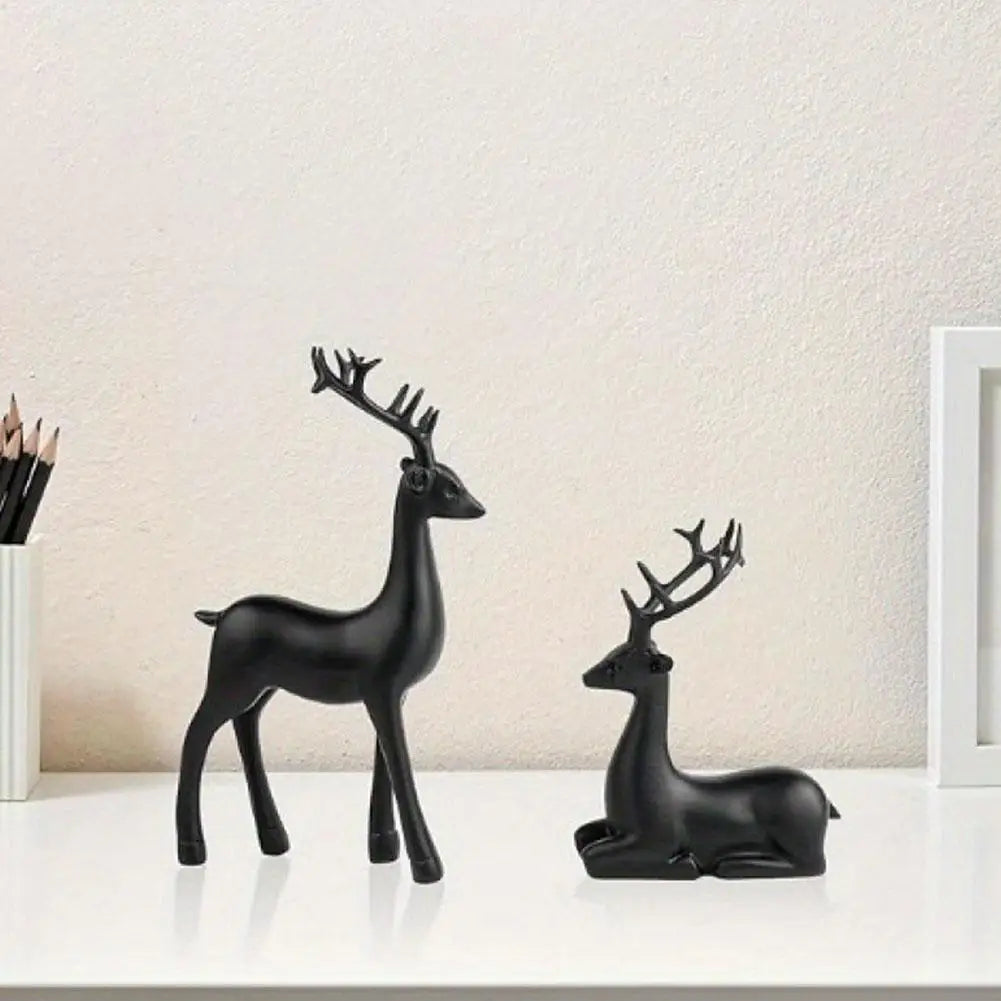 Christmas Reindeer Resin Statue – Elk Sculpture Figurine Decor