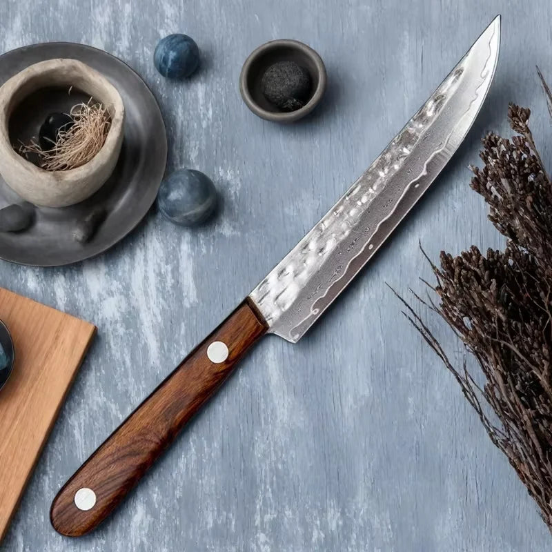Damascus Chef Knife Set – Handmade Wood Handle | 1/2/4 Pack