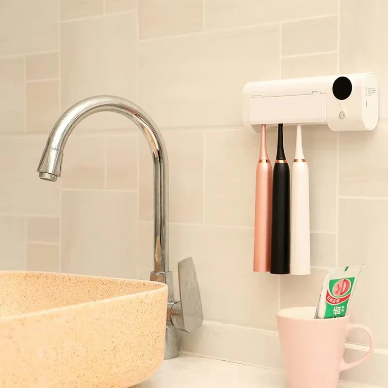 Automatic Toothpaste Dispenser & UV Toothbrush Holder | Wall Mount