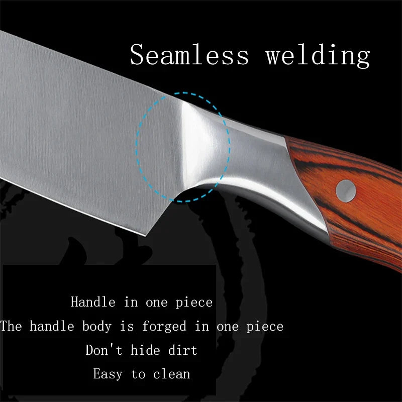 Professional 6.5-Inch Chef's Knife – Stainless Steel Wood Handle