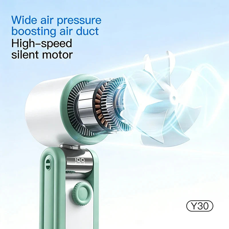 Mini Foldable Ice Cooling Fan | 199 Speeds, 5500mAh Battery