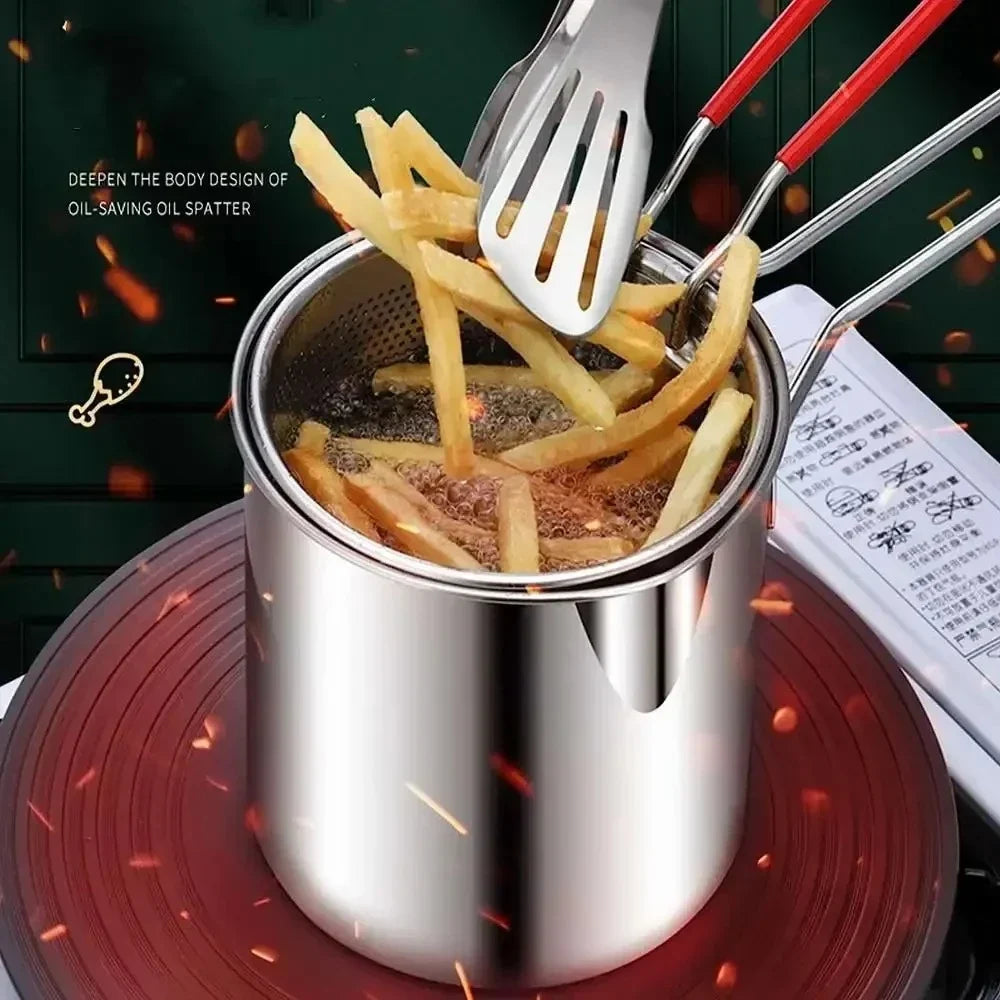 Stainless Steel Deep Fryer with Basket | Home & Commercial