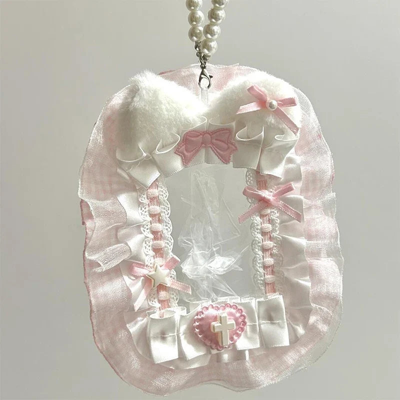 Plush Lace Photocard Holder | Anime Idol Card Display Case