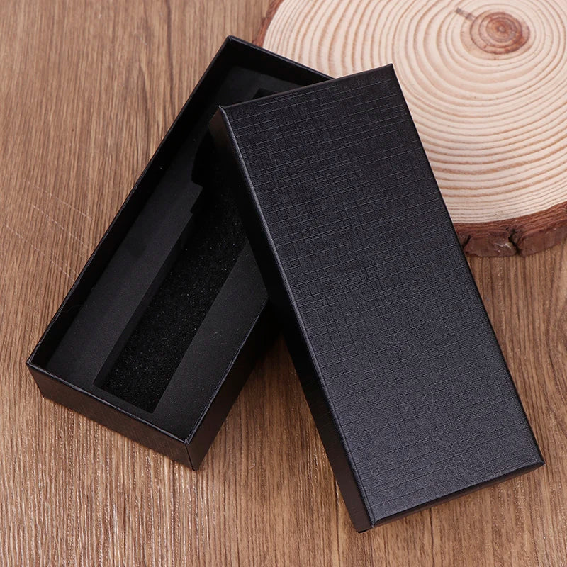 Black Rectangle Watch Box – Travel Gift Case with Sponge Insert