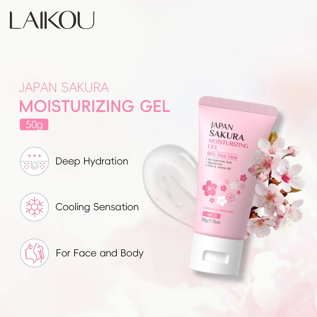 LAIKOU Sakura Gel Cream – Hyaluronic Acid, Niacinamide & CICA