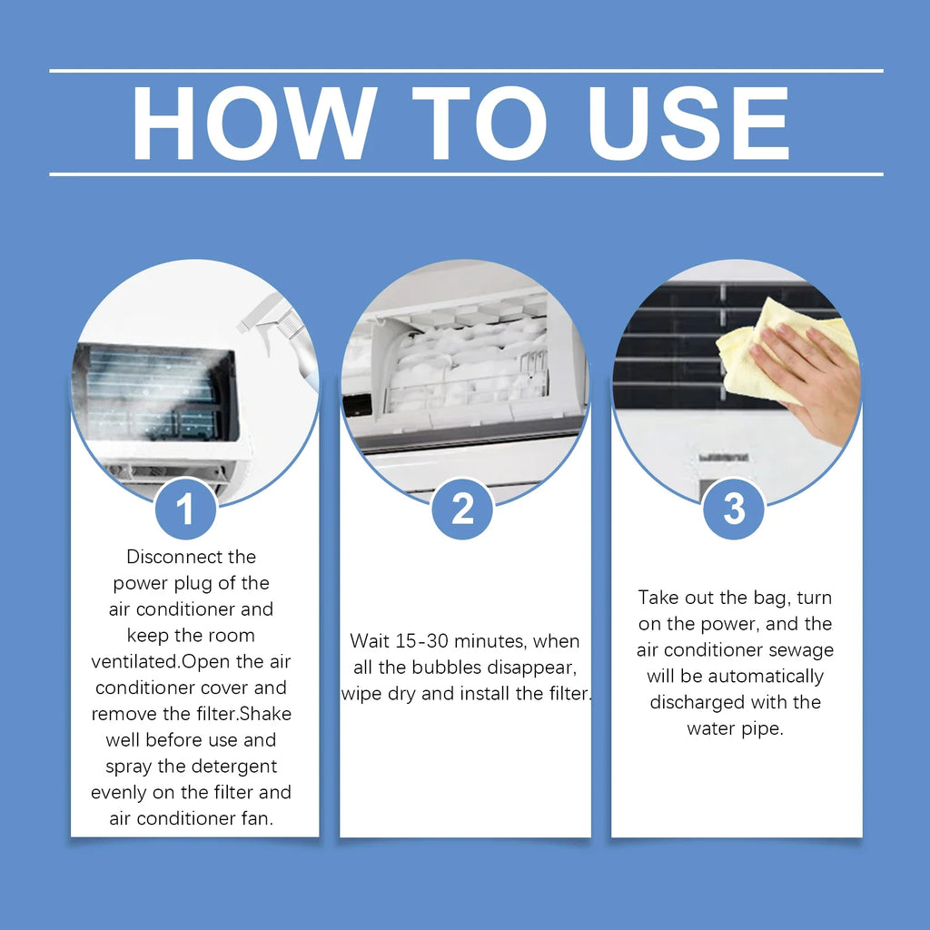 Jue-Fish AC Cleaner Spray | No-Dismantle Foam & Odor Remover