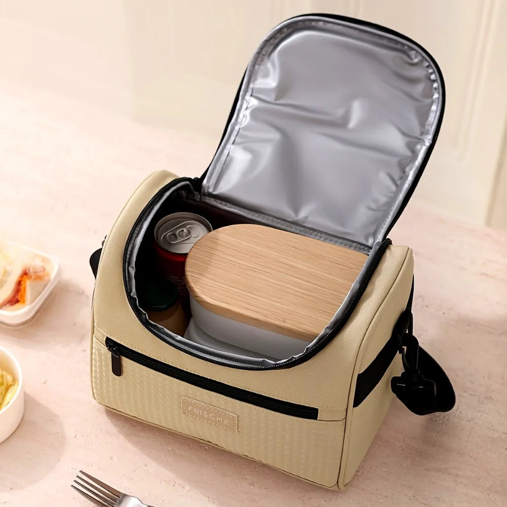 Large Capacity Insulated Lunch Bag Multi-layer Zipper Waterproof
