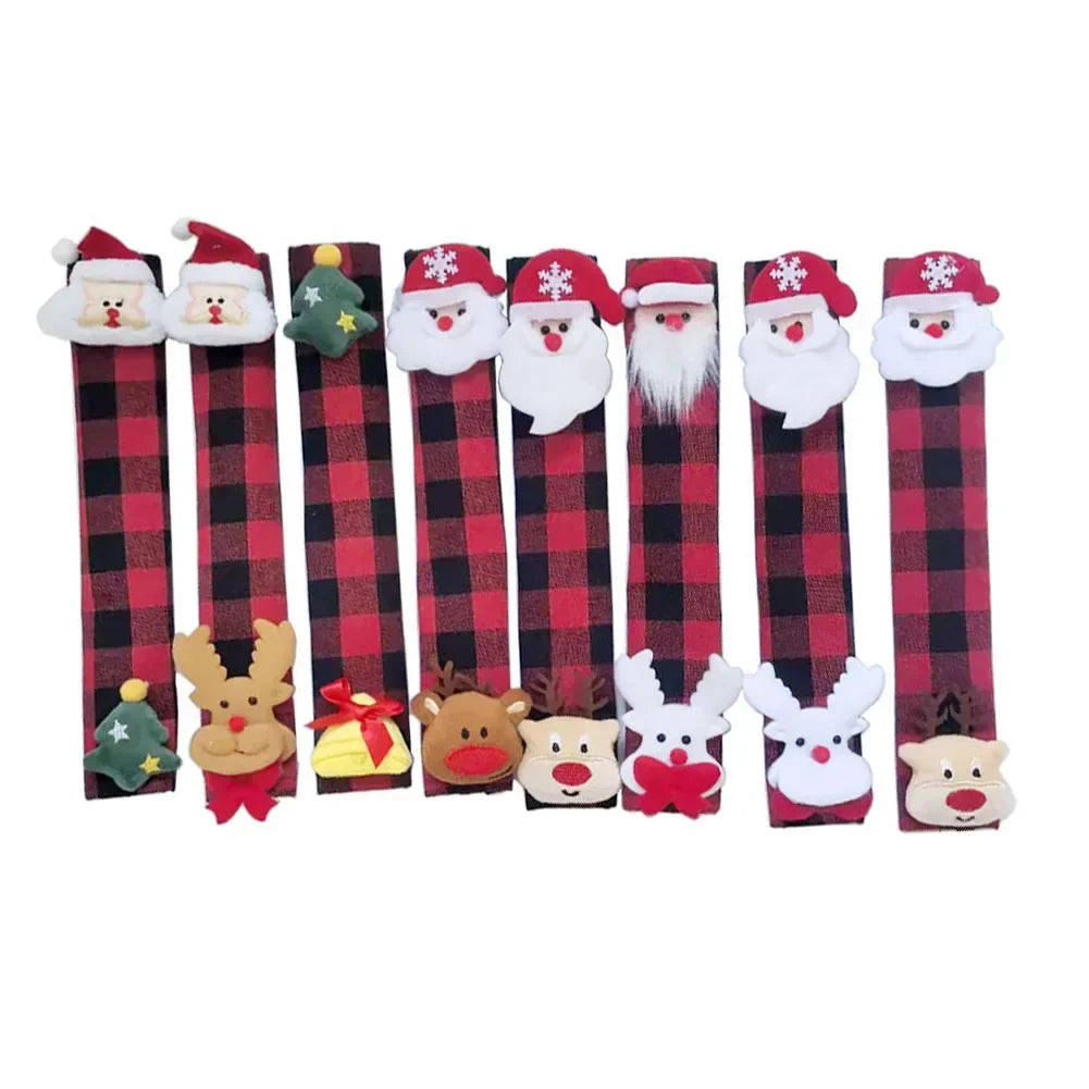 Christmas Fridge Handle Covers | 3D Holiday Designs, 8-Pack