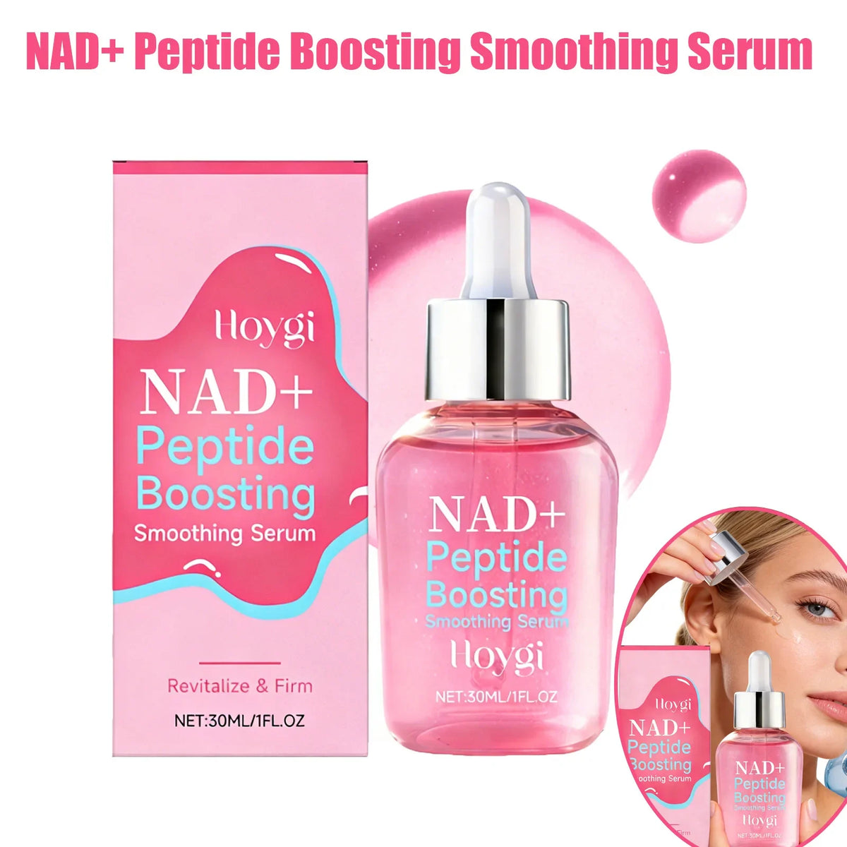 Hoygi NAD+ Peptide Anti-Aging Face Serum | Hyaluronic Acid