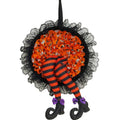Halloween Witch Hat Leg Door Wreath – Spooky Hanging Garland
