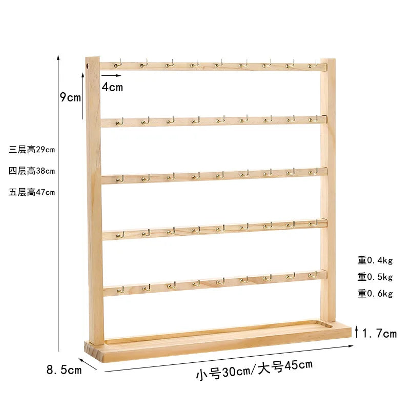 Solid Wood Earring Holder & Multi-Tier Jewelry Display Stand