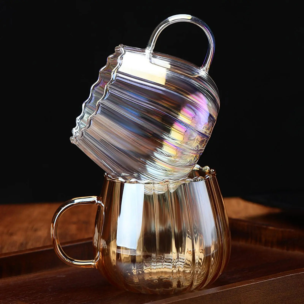 400ml Pumpkin Shape Glass Mug | Dishwasher Safe Coffee & Tea Cup