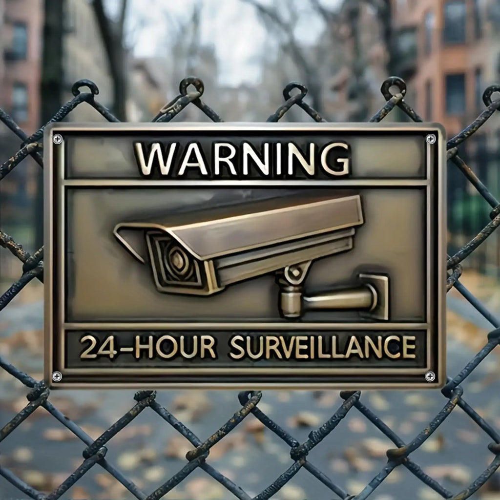 Vintage Metal CCTV Camera Warning Sign – Indoor & Outdoor
