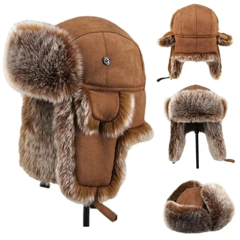 Winter Faux Fur Bomber Hat | Russian Ushanka Earflap Cap Unisex