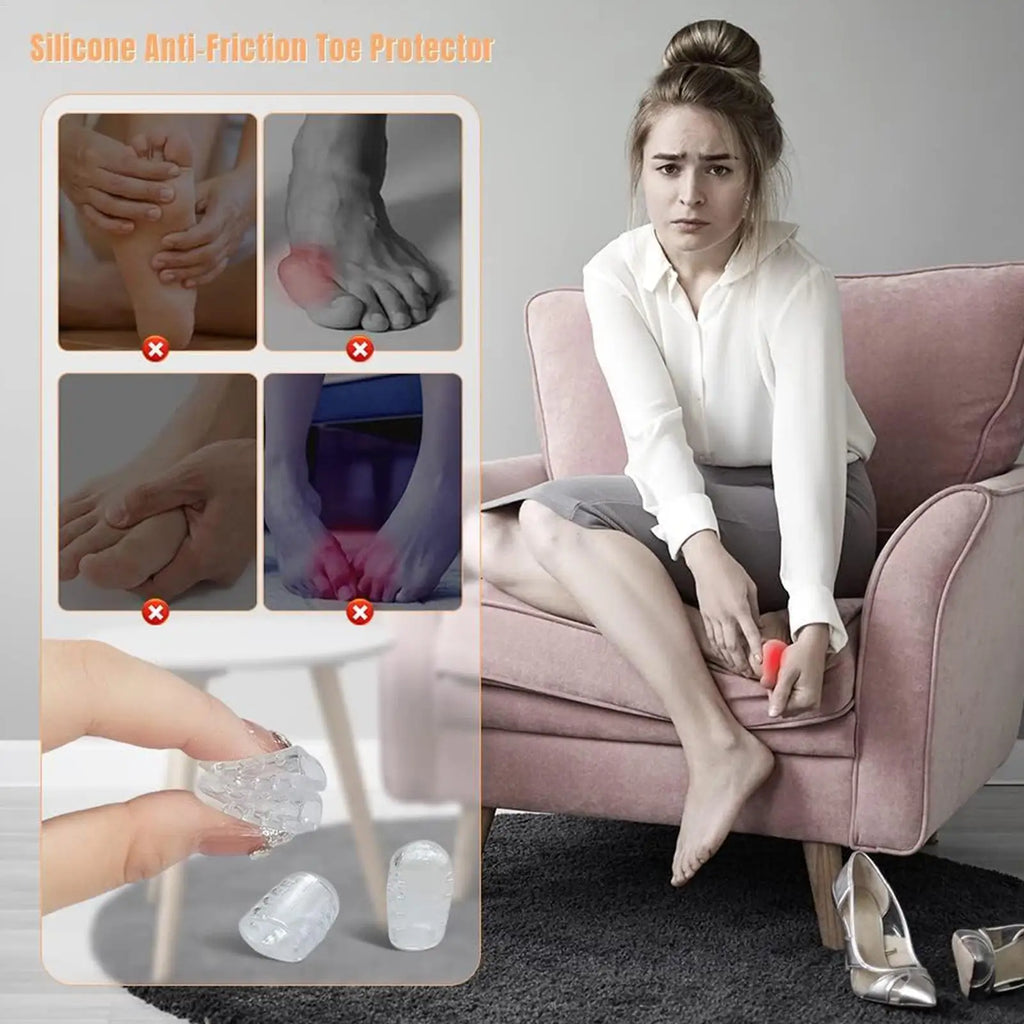 Silicone Toe Protectors 20 Pack – Clear Anti-Friction Toe Sleeves