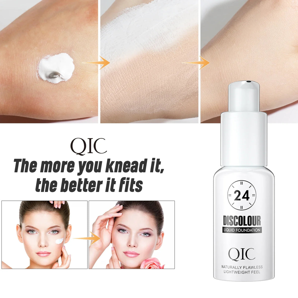 QIC Color Changing Liquid Foundation – Matte & Hydrating 30ml