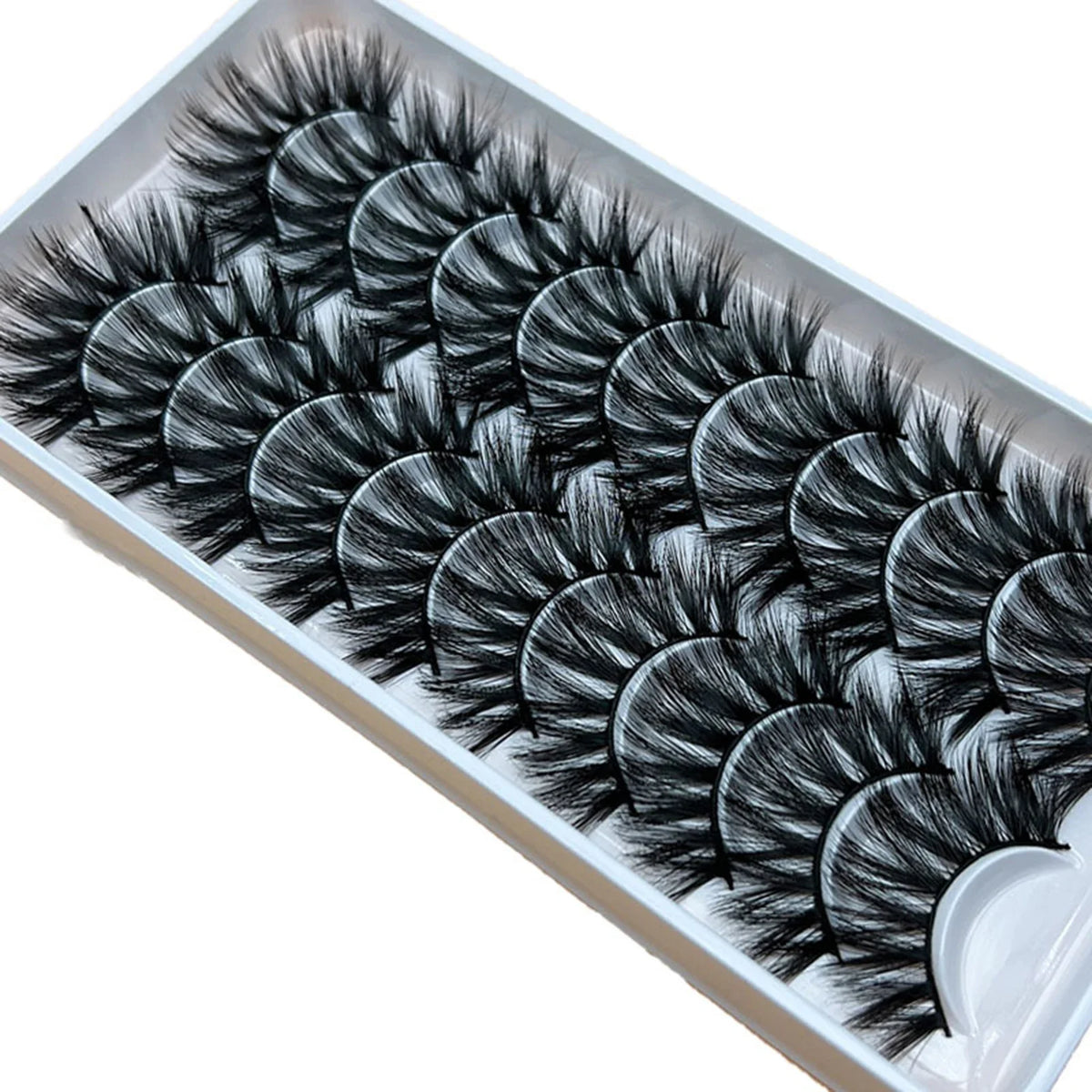 10 Pairs Fluffy False Eyelashes | 3D Wispy D Curl Strip Lashes