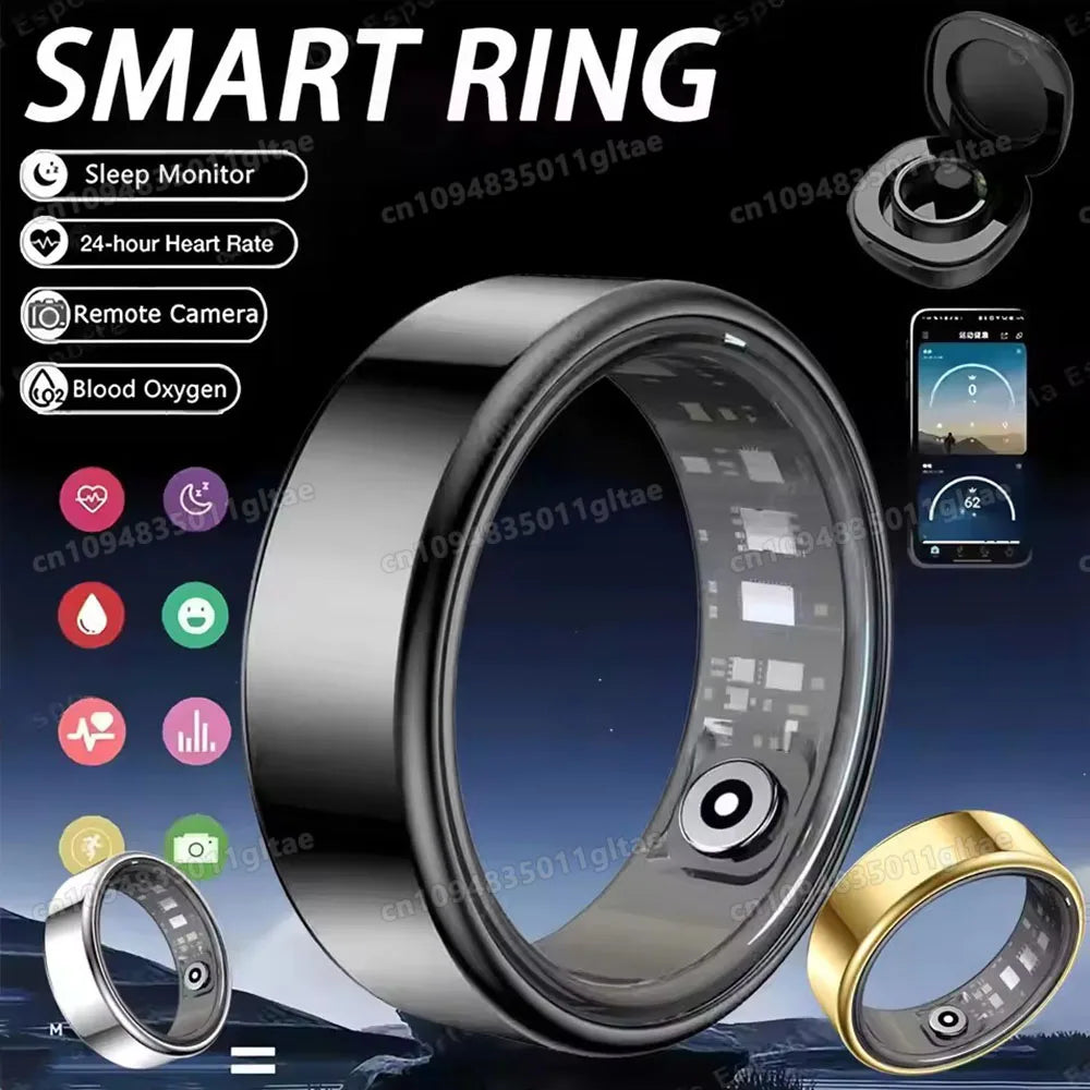 Smart Ring Men Women Bluetooth Monitor Blood Heartrate Oxygen