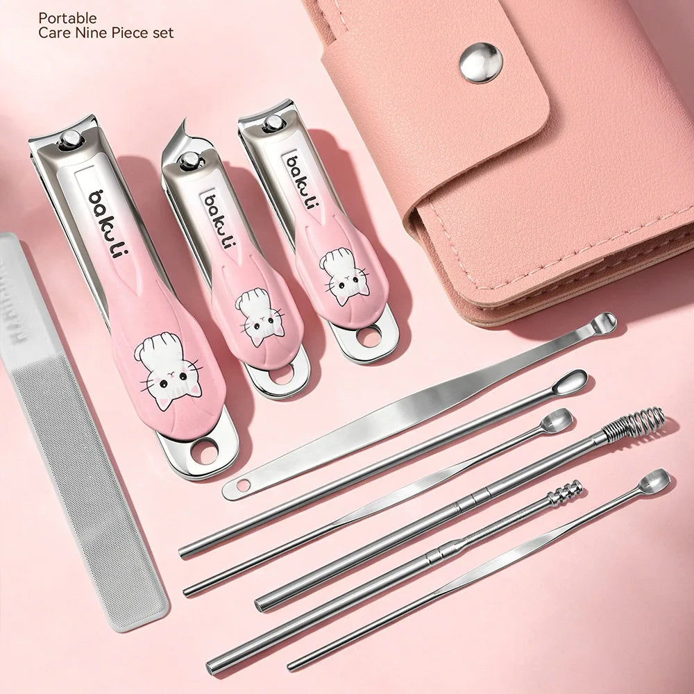 10-Piece Stainless Steel Manicure Kit – Nail Clippers & Tweezers