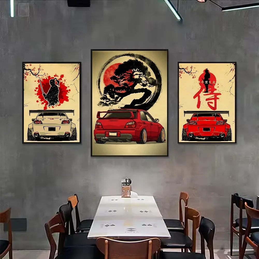 Japanese Cars Samurai Poster | HD Waterproof PVC Wall Art