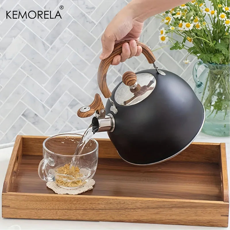 KEMORELA 2.5L Stainless Steel Whistle Kettle – Gas & Induction