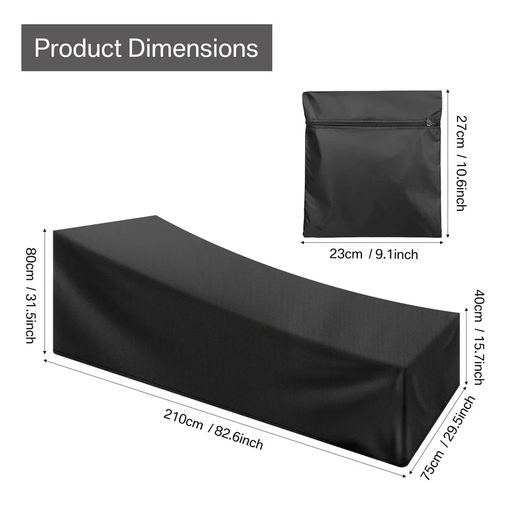 Waterproof Chaise Lounge Cover | Outdoor Patio Furniture Protector