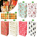 24-Pack Christmas Paper Gift Bags – 6 Designs & Stickers