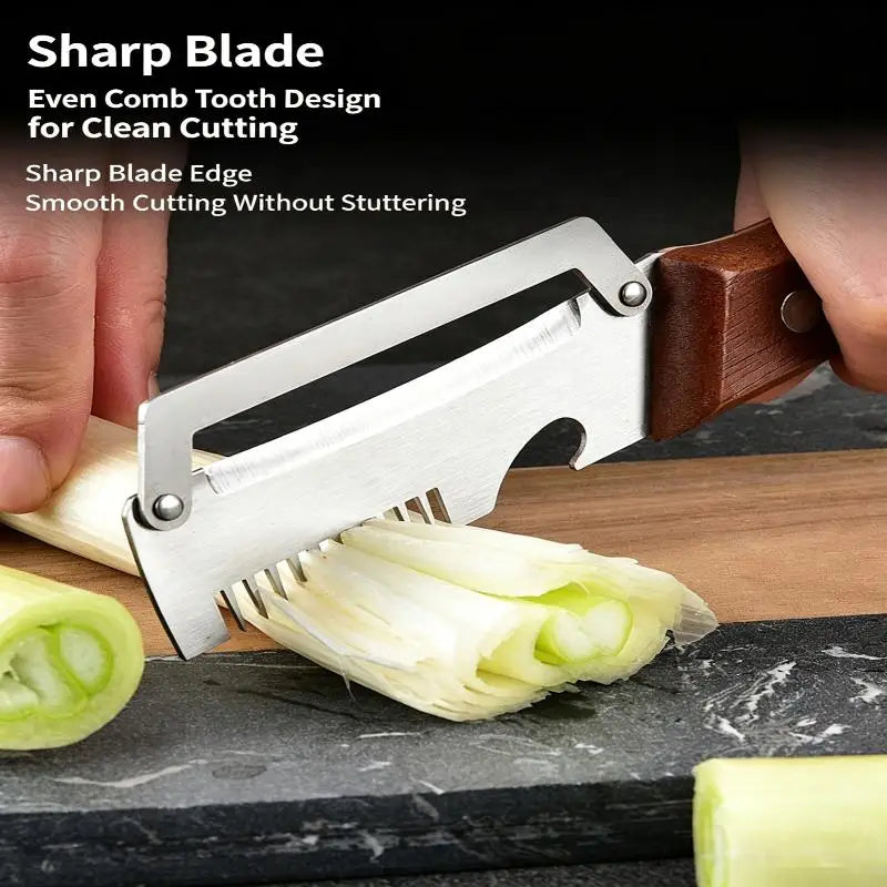 3-in-1 Stainless Steel Vegetable Peeler with Wooden Handle