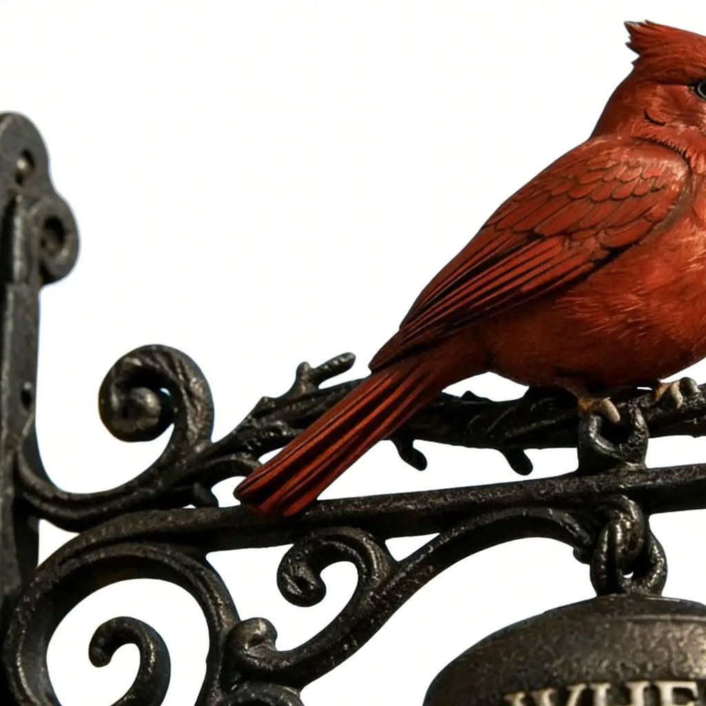Red Bird Outdoor Dinner Bell – Farmhouse Garden Decor