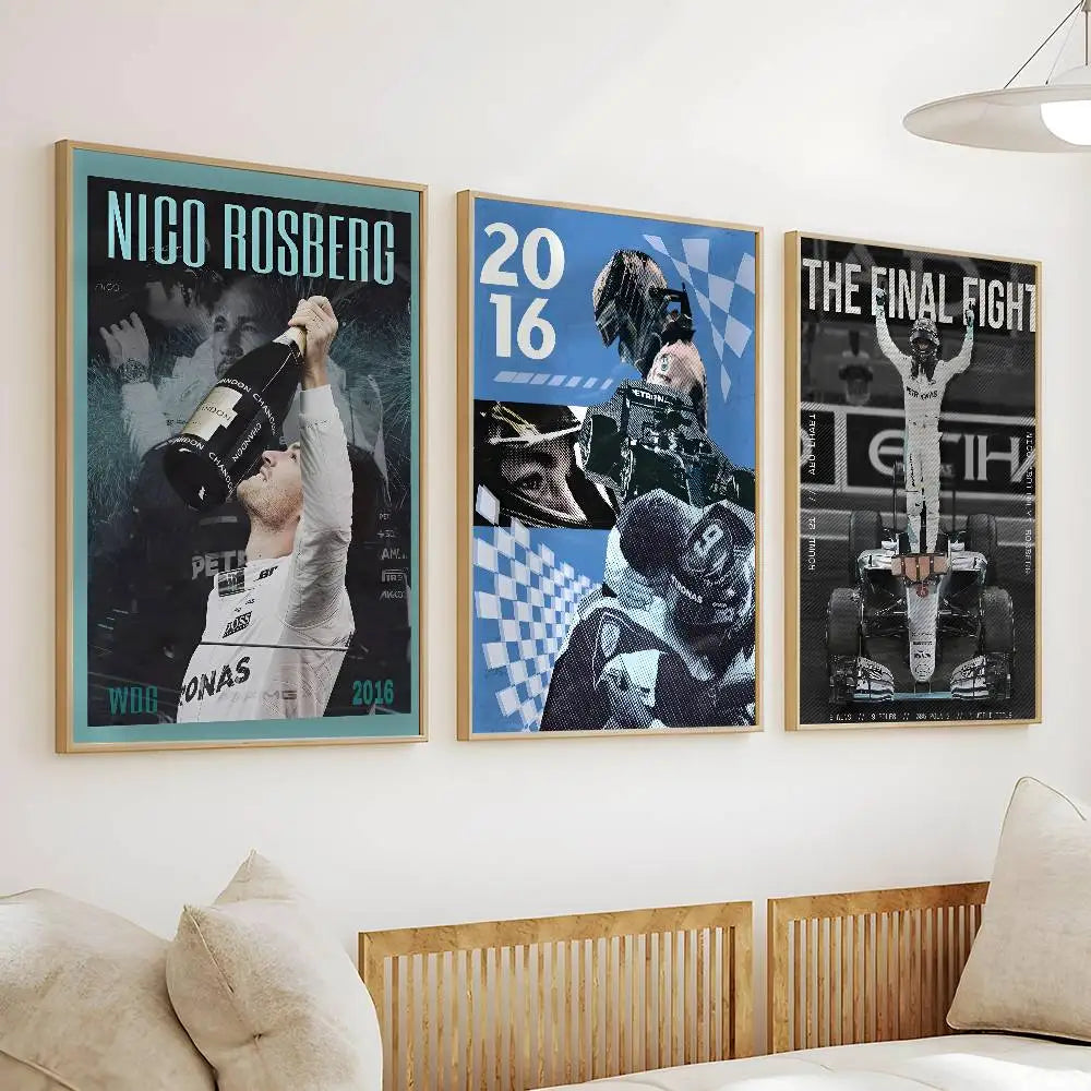 Racing Driver Wall Poster – Self-Adhesive Waterproof Mural Sticker