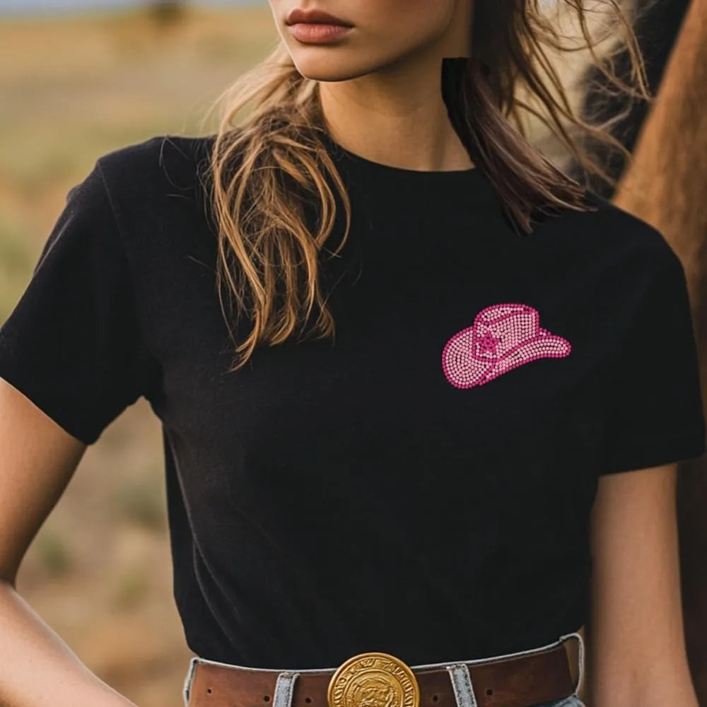 Glass Hotfix Rhinestone Iron-On Appliqué | Western Cowgirl Patch